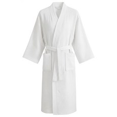 星紅織品 日系紗布低綿絮純棉浴袍, 白色, 1件