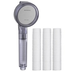 MIRINAE 加壓式蓮蓬頭 透明+替換濾心組 3入, 1套