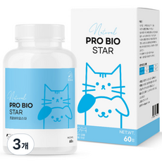 멍냥이랑 반려동물 영양제, 60정, 장건강/유산균, 3개