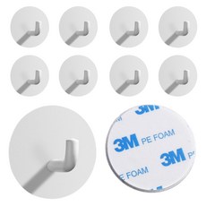 듀빙 깔끔 스테인리스 무타공 접착식 걸이, 화이트, 10개