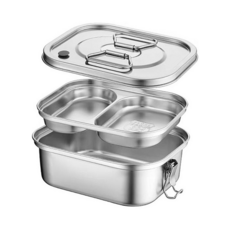 BangJiaShi 幫家適 304不鏽鋼餐盒 雙層 1.5L, 兩分格, 1個