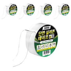 Skora 單面矽膠膠帶 5cm x 5m x 0.5mm, 5個