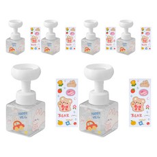 더자카 플라워 거품 핸드워시 디스펜서 2p 250ml + 스티커2p 랜덤발송, 투명, 3세트