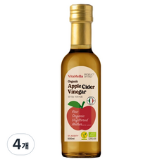 비타멜라 유기농 애플사이다 비니거, 4개, 500ml