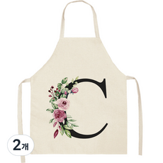 알파벳 이니셜 앞치마 68 x 55 cm, C, 2개