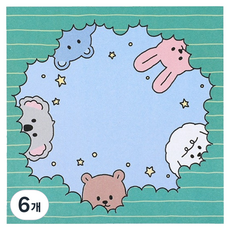 마이 버디 스티키 메모패드, 03 Green, 50매, 6개