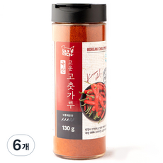 맘다믄 국산 고춧가루 고운굵기 보통매운맛, 130g, 6개