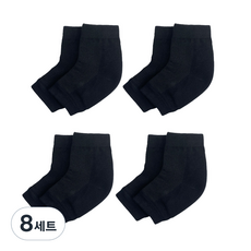 생활더하기 풋케어 발 뒤꿈치 보습 패드 양말 블랙, 1매입, 8세트