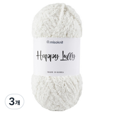 misoknit Happy Loopy 柔軟超細纖維睡眠編織紗 80g, 101 白色, 3個