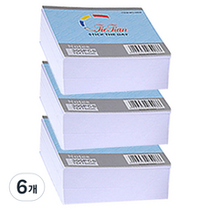 Bluemato 白色便條紙 B1 3908 + 禮品包裝, 白色素面, 6個, 300張