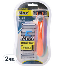 스트릿램프 5중날 면도기 오렌지 + 여분날 6p 세트, 2세트