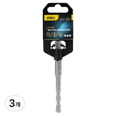 델리 툴즈 SDS Plus 텅스텐 스틸 다용도 해머 드릴 지름 8mm x 110mm 실버 EDH-Y08110, 3개