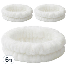 Nalli Sisters 簡約洗臉髮帶, 6個, 15 白色 三線