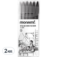 monAmi Plus Pen 顏料簽字筆組, 6種, 2個