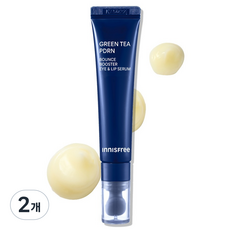 이니스프리 그린티 피디알엔 바운스 부스터 아이앤립 세럼, 15ml, 2개