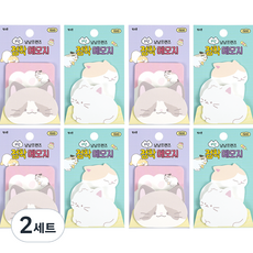 pinkfoot 1500喵喵2層黏性便利貼 2種*4入組, 2套, 混色