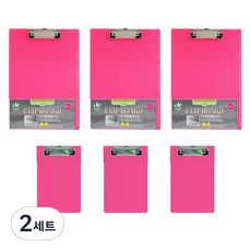 동기오피스 아크릴 클립보드 A4 3p + A5 3p 세트, 분홍, 2세트