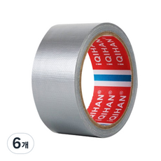 iQIHAN 다다 고점도 강력 면 테이프 50mm x 20m, 은색, 6개