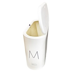 Mega 韓風英文按壓縫隙垃圾桶 適用於廚餘桶、浴室、臥室 不佔空間, 白色, 1個