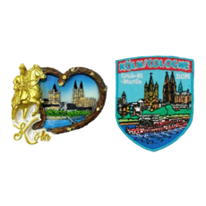 A-ONE 匯旺 德國科隆紀念品磁鐵 + 科隆皮夾徽章 Set 2件, 大約 7.5 X 6 CM