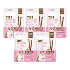 캣퓨어 고양이 소프트 덴탈껌, 20g, 5개, 구강 눈건강에 도움