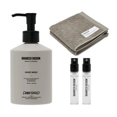 SHARECO 台灣公司貨 生活香氣入門組 灰燼 + 能量小香水 + 昕洗手露 + 淺棕純棉短浴巾, 1套