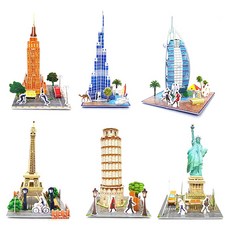 TODAN 世界建築3D模型6件組 大型, 世界建築, 1片, 1組