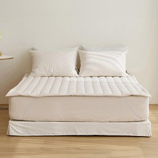 maatila Doze 60支高密度純棉固定帶床墊套, 乳白色