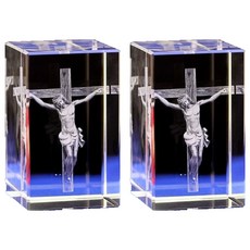 Ando水晶十字架裝飾 4*4*6cm, 2個, 混合顏色