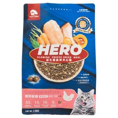 Hero MAMA 全齡貓 益生菌晶球夾心貓糧, 22種珍貴益生菌, 動物性蛋白95%, 曠野鮮雞, 1.5kg, 1袋