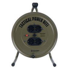 Breeze Moon 大容量露營電動延長線 4孔 20m 插座電線 電源線, 1個, 橄欖綠