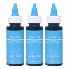 셰프마스터 리쿠아젤 식용색소 스카이블루, 65g, 3개