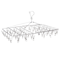 E.City 不鏽鋼防風扣長形曬衣架52夾 不鏽鋼粗度約4mm 單個小夾子長約5cm