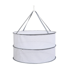 AXIS 艾克思 升級版全罩式防塵防風掛勾雙層曬衣籃 曬衣網 多用途 居家戶外露營皆可使用, 高80 x 直徑61cm, 白色, 1個