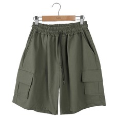 플레이즈 남성용 포켓 카고 밴딩 반바지