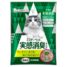 ST 雞仔牌 消臭力 實感消臭 貓用針葉樹松木砂 4L, 1袋, 針葉樹松木