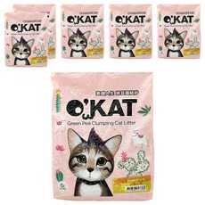 O'KAT 美喵人生 條狀豌豆凝結砂，6L (2.5kg), 豌豆纖維製成，無粉塵，快速分解臭味, 純潔原味, 6包