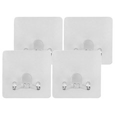 Green Bell 綠貝 強力無痕V型中掛勾2入組, 2組, 透明色