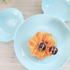 릴팡 미키 멜라민 아이콘 아동접시, 베이비블루, 1개