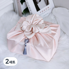 라알레그리아 고급 양면 보자기 포장 세트, 연살구, 2세트