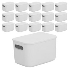 AllULiving 附蓋式食品收納箱, 16個, 白色, 小型(19 x 27 x 16 cm)