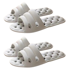 EVER HOUSE 旅行用可折疊飯店機上拖鞋, 2個, 淺灰色