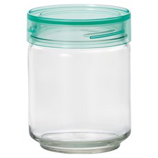 ADERIA 日本進口抗菌密封寬口玻璃罐 綠, 750ml, 1個