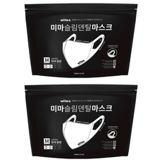 미마 슬림덴탈마스크 성인용 중형 M, 50개입, 2개, 흰색