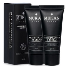 MUKAN 男士遮瑕BB霜 自然款 50ml+加強款 50ml, 2瓶, 23號(加強款)+25號(加強款)