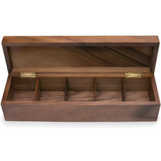 Ironwood gourmet 5格刺槐木茶包收納盒, 1個, 深褐色