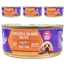 Halo 嘿囉 成犬無穀主食罐 小顆粒, 雞肉燉鮭魚, 156g, 4罐