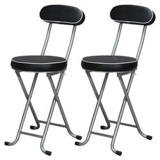 巧易 收靠背軟座折合椅 Set 2 YL-NK011PBK 黑色, 1組