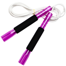 JFROPE Twinkle 海綿高速跳繩, 紫色 + 白色繩, 1個