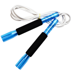 JFROPE Twinkle 海綿高速跳繩, 藍色 + 白色繩, 1個